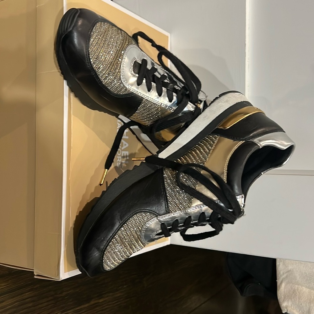 Michael Kors Allie Trainer Glitter Chain Mesh